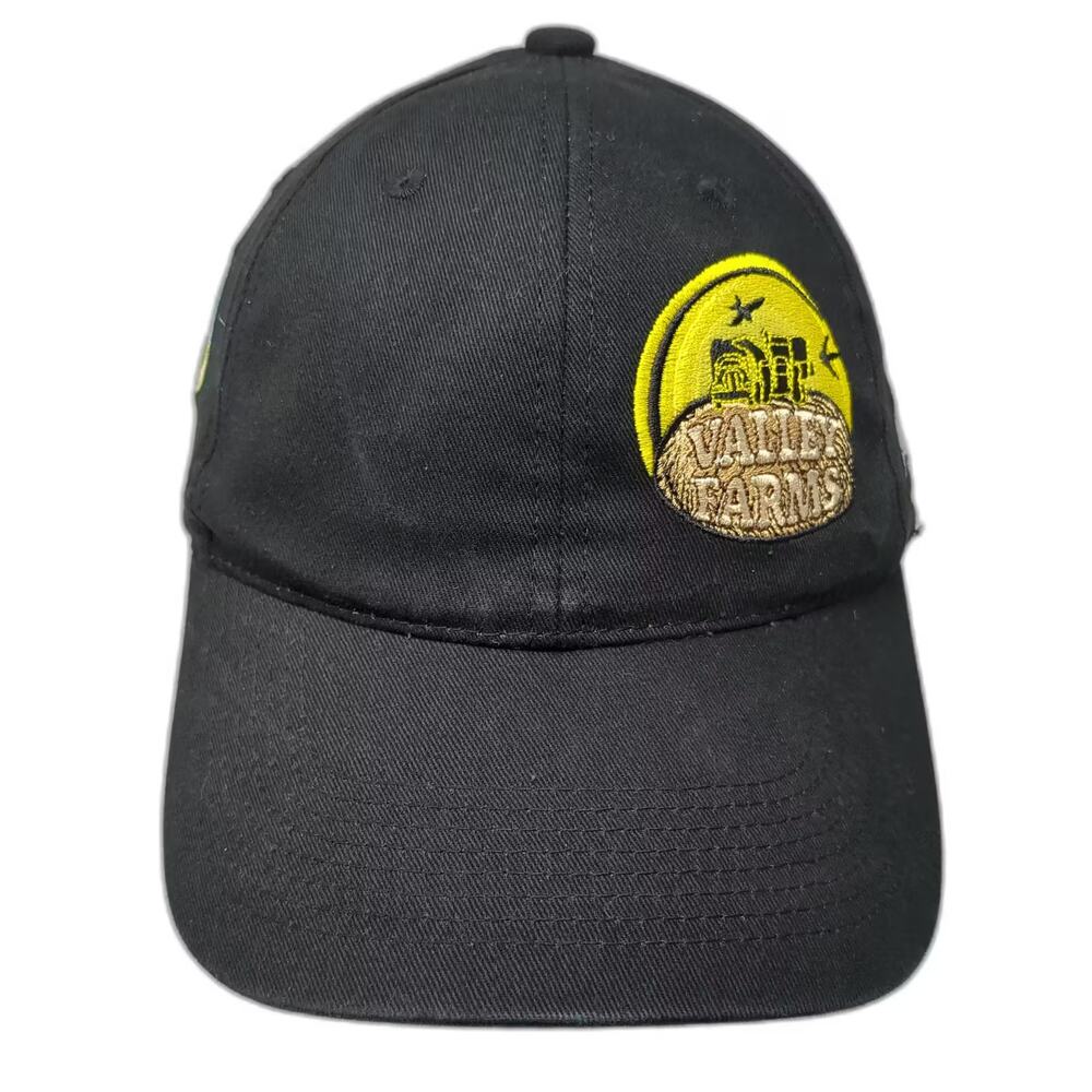 AJM International Baseball Cap Black Yellow OS Strapback Valley Farms McCain Hat